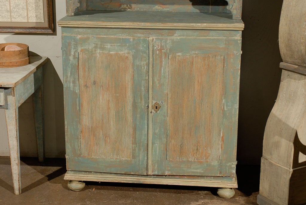 Painted Swedish 18th Century Late Gustavian Cabinet with Original Paint