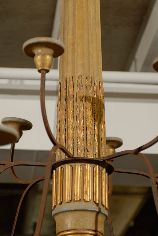 Italian A 12-arm Column Chandelier