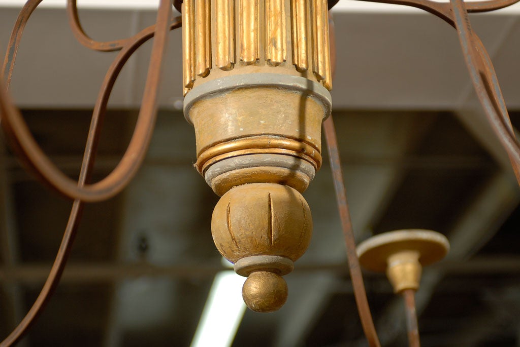20th Century A 12-arm Column Chandelier