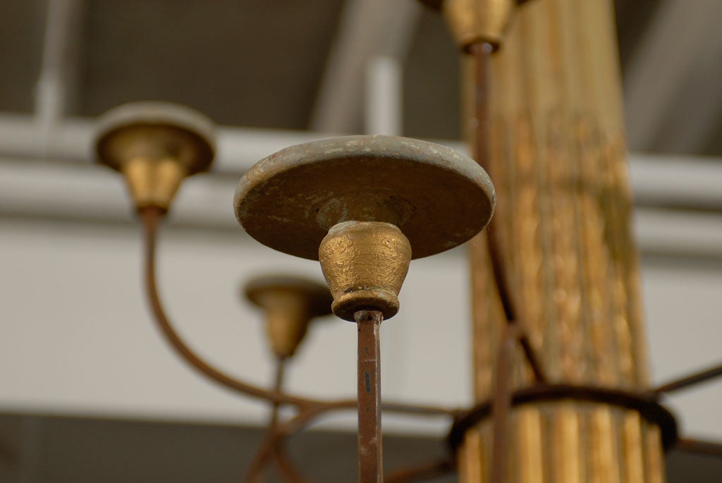 Wood A 12-arm Column Chandelier