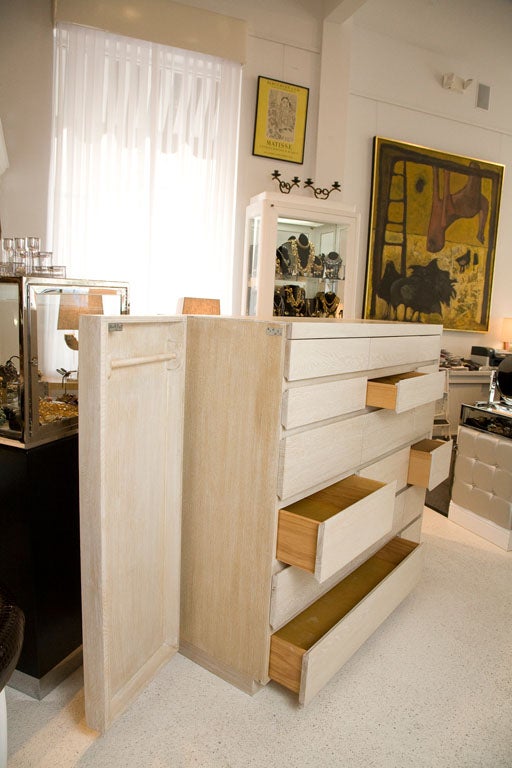 Cerused Oak Multiple Drawer Gentleman's Chest by William Haines