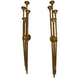 Pair of Brutalist Style Wall Sconces from The Feldman Company