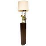 Retro Classic Floor Lamp with Chinese Figure by William Haines