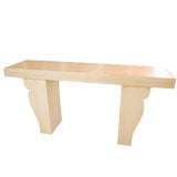 Monolithic Console Table in Cerused Finish