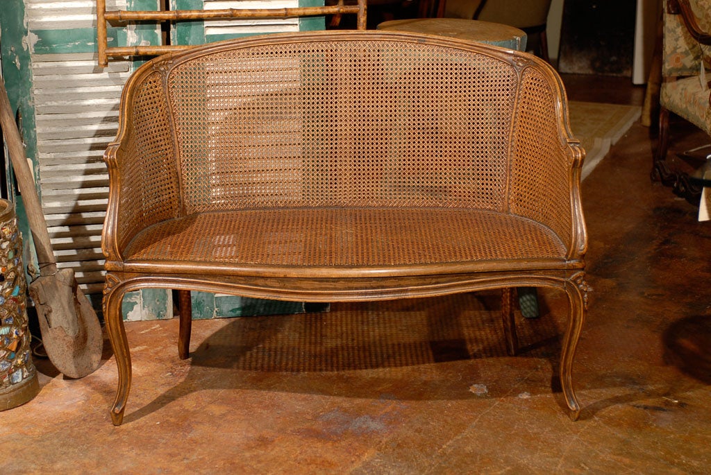 French cane settee 3