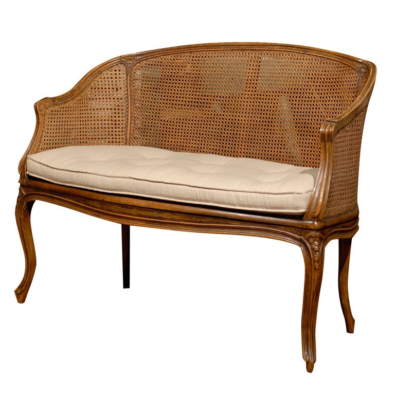 French cane settee