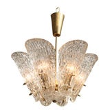 50's Austrian Brass and Crystal Chandelier