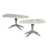 Chic  Marble Occasional Tables with Grey Lacquered Bases