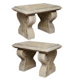Pair of Italian Scroll Benches