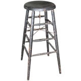 Antique Extra Tall c1890 Stool in Period Black Paint