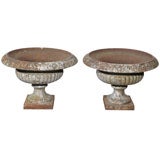 Pair of Classical French Cast-Iron Garden Urns