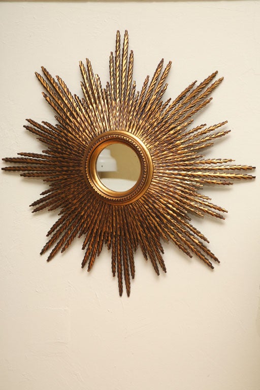 Magnificent Carved Giltwood Sunburst Mirror