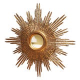 Magnificent Carved Giltwood Sunburst Mirror