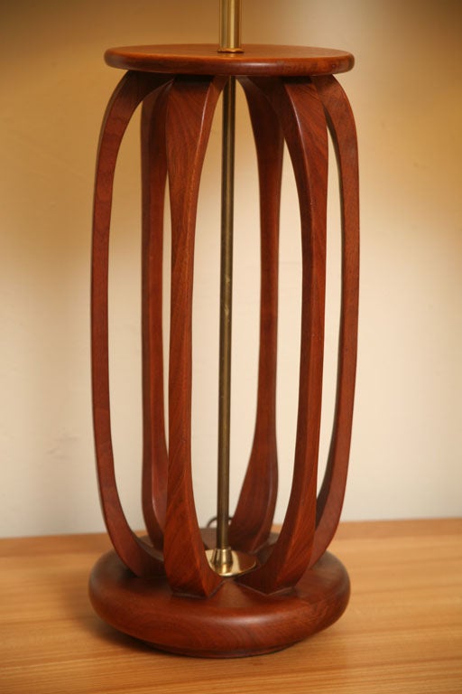 Mid-20th Century Fine Sculptural Mid Century Carved Teak Table Lamps