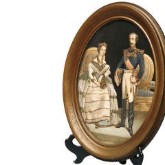 Oval 3 Dimensional Portrait of Napoleon III and Emp. Eugenie