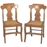Pair of Classical Bird's Eye and Tiger Maple Side Chairs