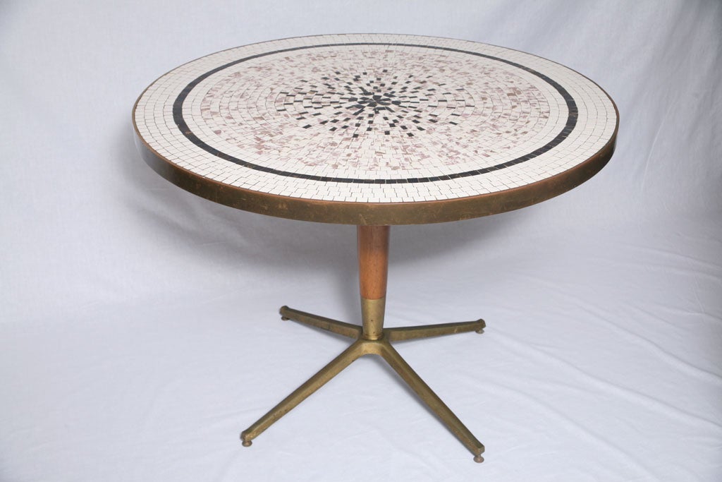 Italian Table, Bronze with Mosaic Tile Surface