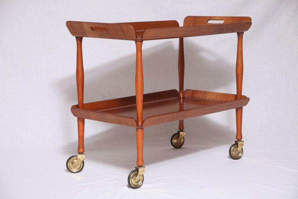 Wood Danish Modern Bar Cart