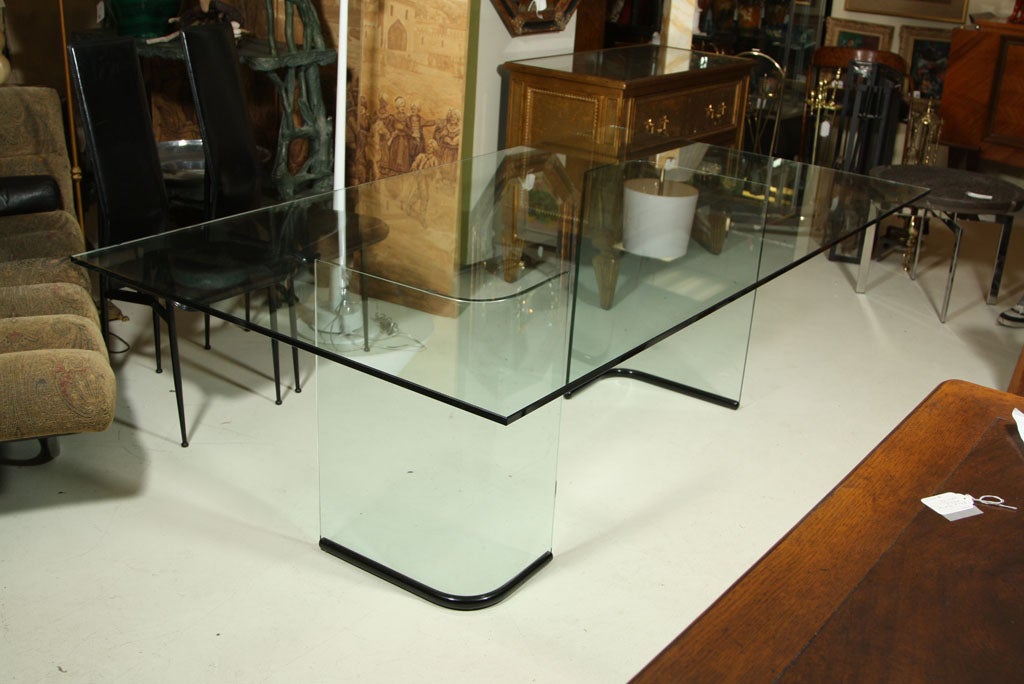 Pace  All Glass Dining  Table  Top And  Bases