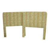 PAIR  FAUX  LEOPARD  UPHOLSTERED  TWIN  HEADBOARDS