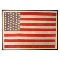 45 Star 9' x 6' American Flag With Hand Cut Folk Art Stars