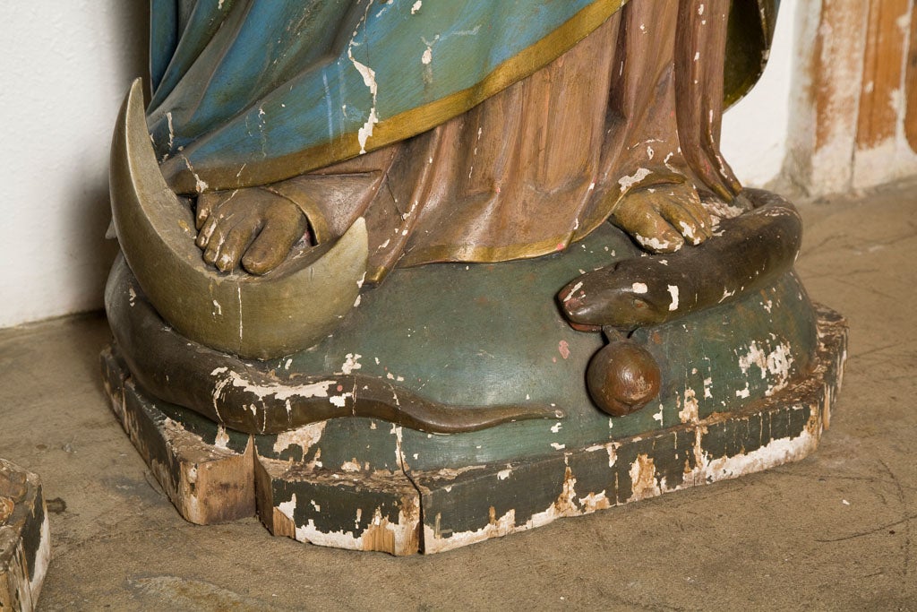 American Wood Carved Holy Family by H.S. Schroeder, circa 1880