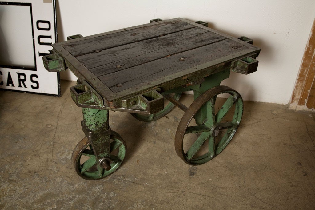 American Early Tri Wheel Iron Industrial Factory Cart