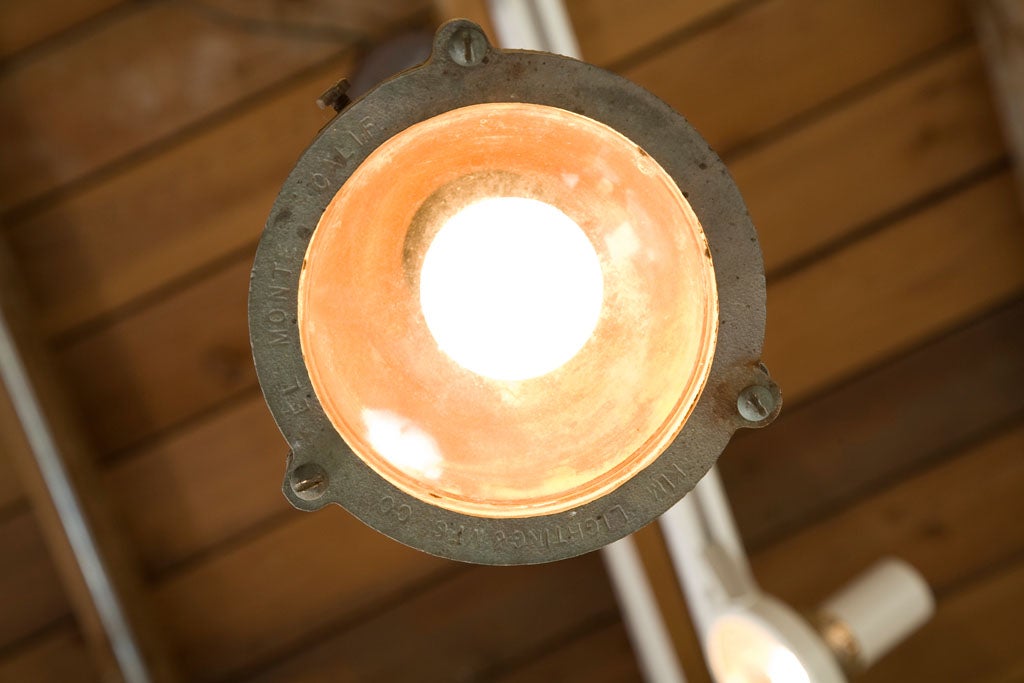 20th Century Industrial Copper Factory Light For Sale