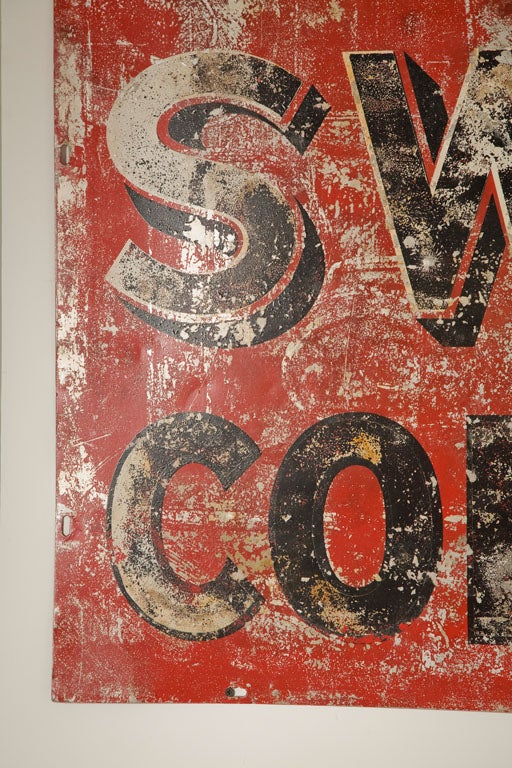 Vintage "White Swan Coffee" General Store Advertising Sign