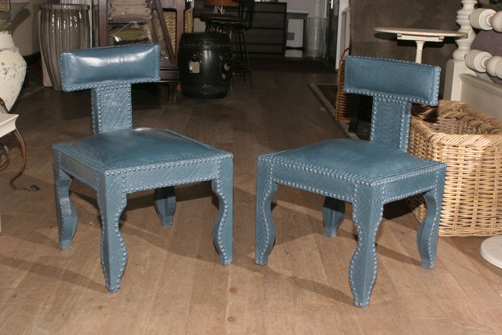 Pair of Moroccan Square Occasional Chairs