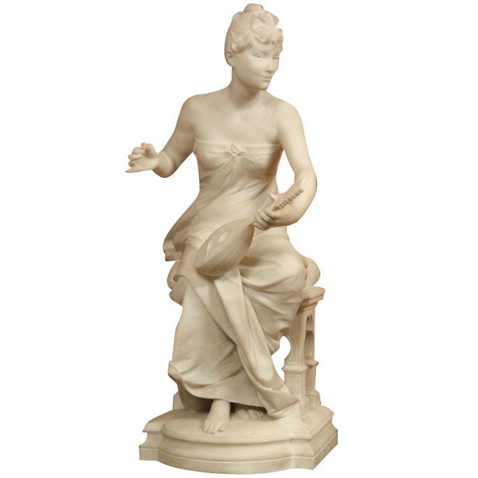 Signed Alabaster Musician