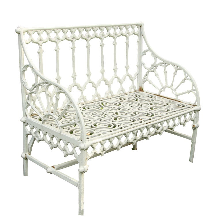 Rare Gothic Cast-iron Garden Seat
