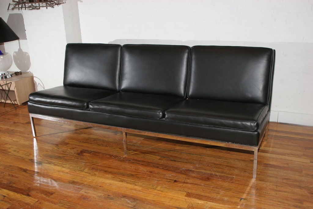 Florance Knoll Black Three seater Sofa