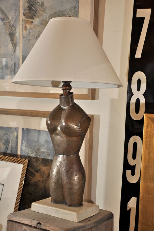 Artist made torso lamp