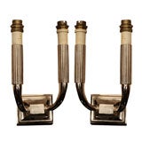 PAIR OF TWO-BRANCH ART DECO WALL SCONCES