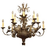 A Twelve Light Repousse Chandelier