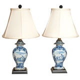 A Pair of Delft  Lamps
