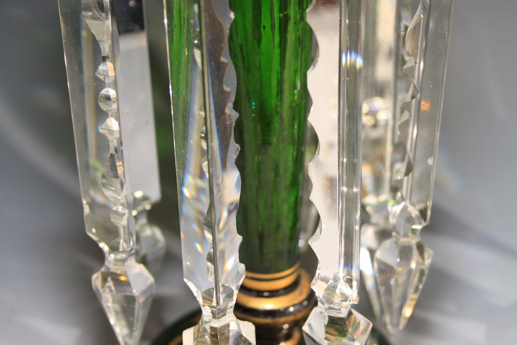 Green Glass and Crystal Lustres 1