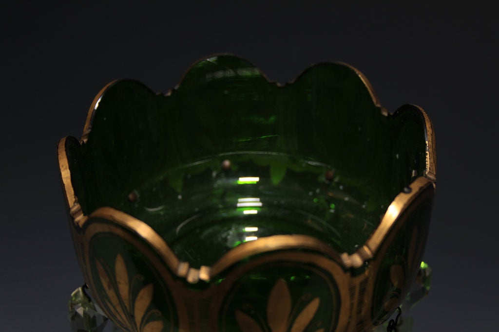Green Glass and Crystal Lustres 3