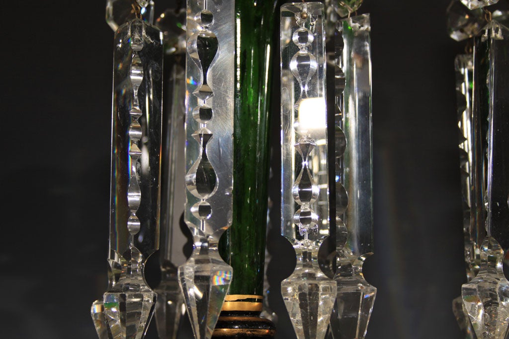 Green Glass and Crystal Lustres 6