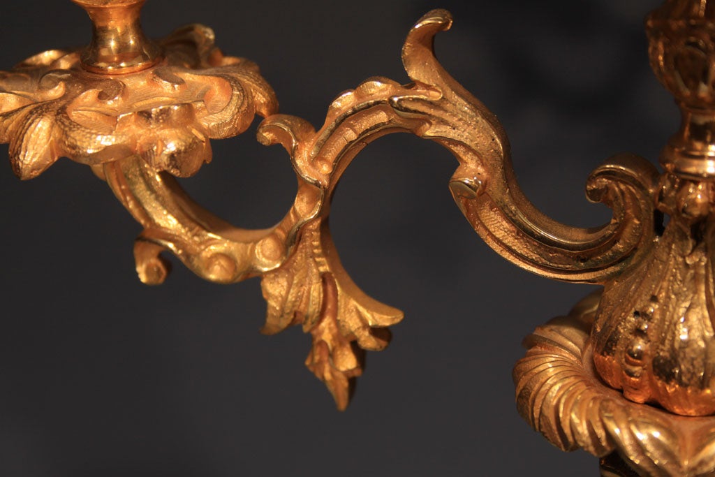 Pair of Gilt 4 Light Candelabra 3