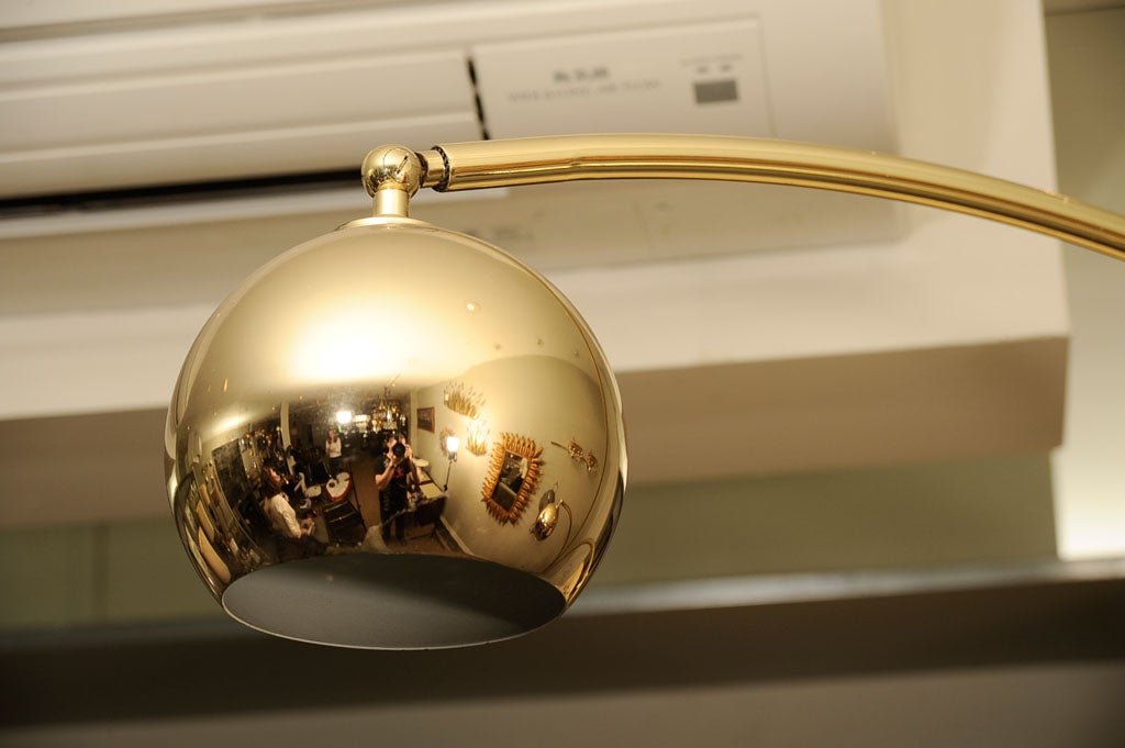 Large Brass Arc Standing Lamp with Marble Base at 1stDibs