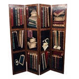 Charming Trompe L'Oeil Folding Screen or Room Divider