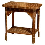 19th/20th Century Syrian Inlayed Game Table with Leather Flip Top