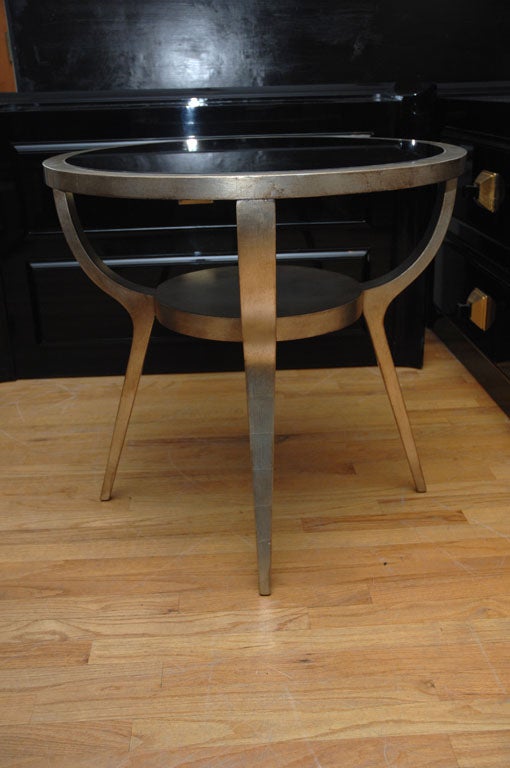 American Beautiful Silver Leafed Side Table By James Mont