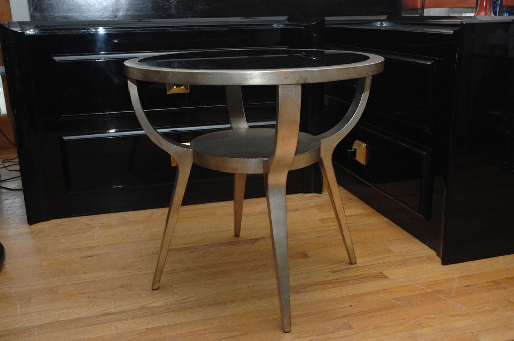 Mid-20th Century Beautiful Silver Leafed Side Table By James Mont