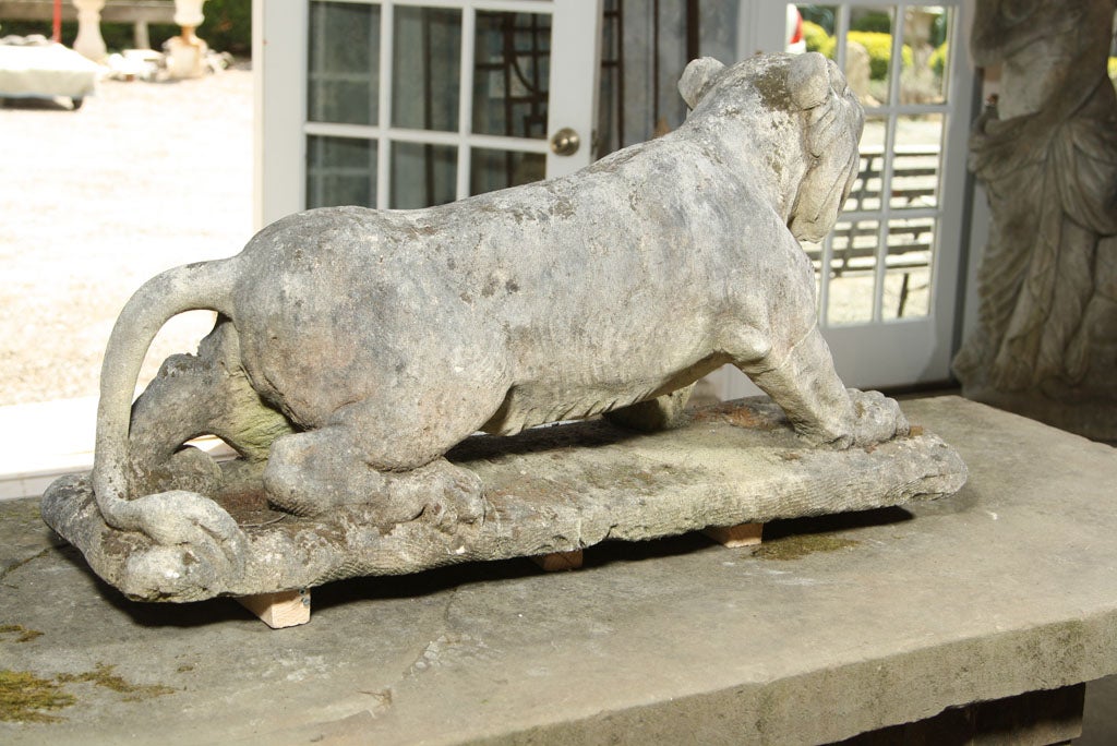 Carved Limestone Prowling Tiger 2