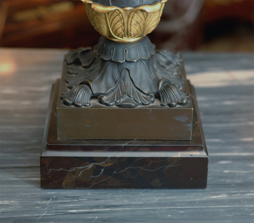 Period pr of 19th Charles X figural candleabrum lamps patinated bronze and bronze dore Beautiful quality and detail