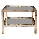 Pair of Chrome and Glass Side Tables