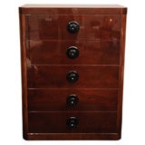 Tall Deco Mahogany Chest of Drawers